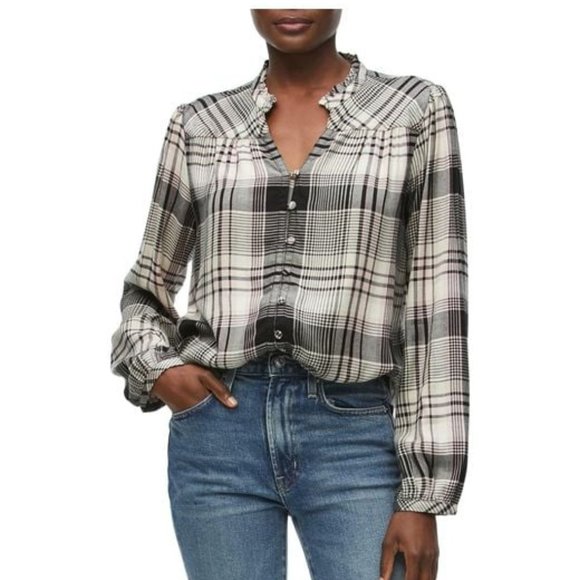 Michael Stars | Issa Play Neck Ruched Blouse - Picture 1 of 3